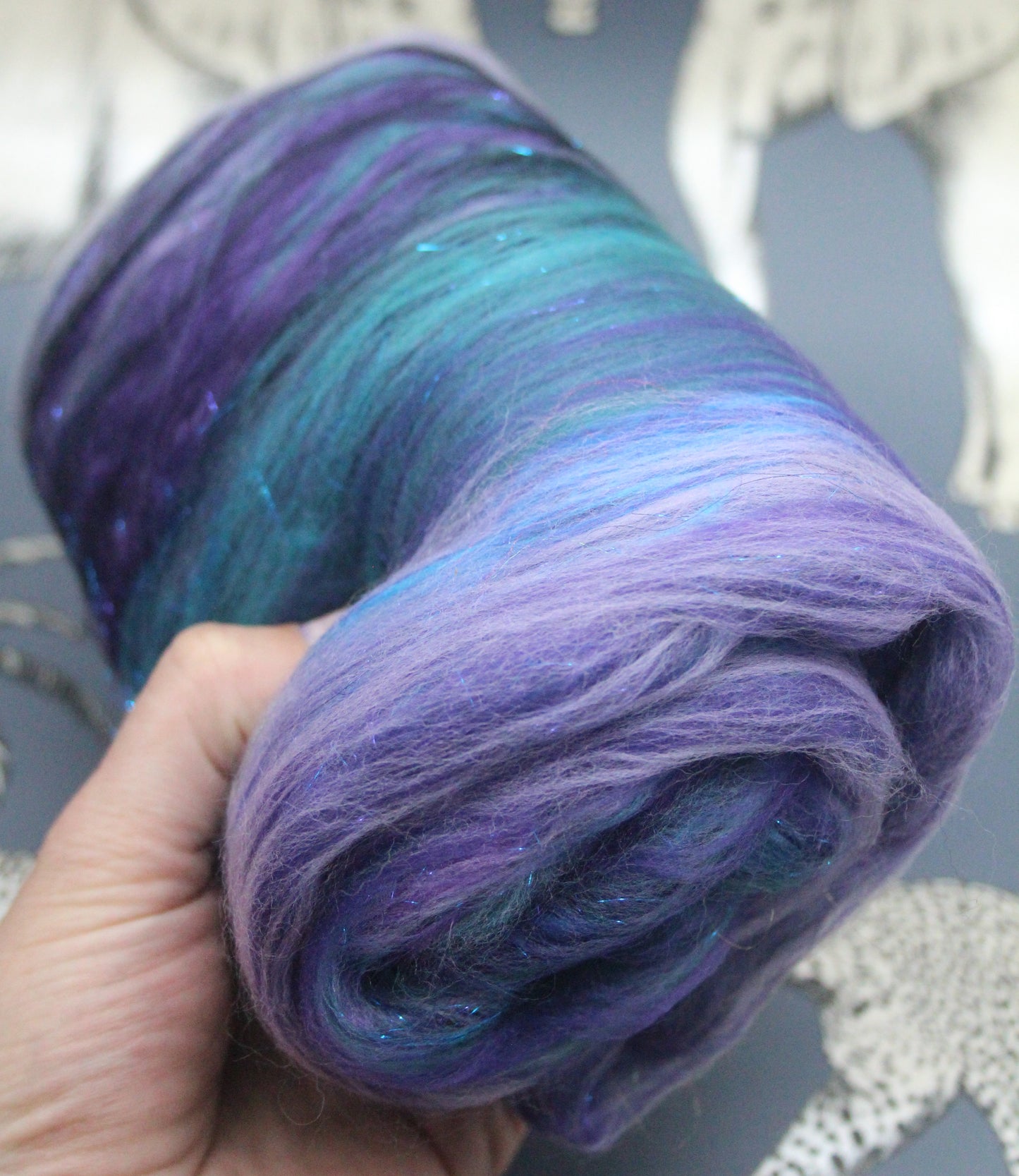 Supersoft Merino Art Batt - Blue Purple Black - 30 grams 1 oz - Wool for felting, spinning and weaving