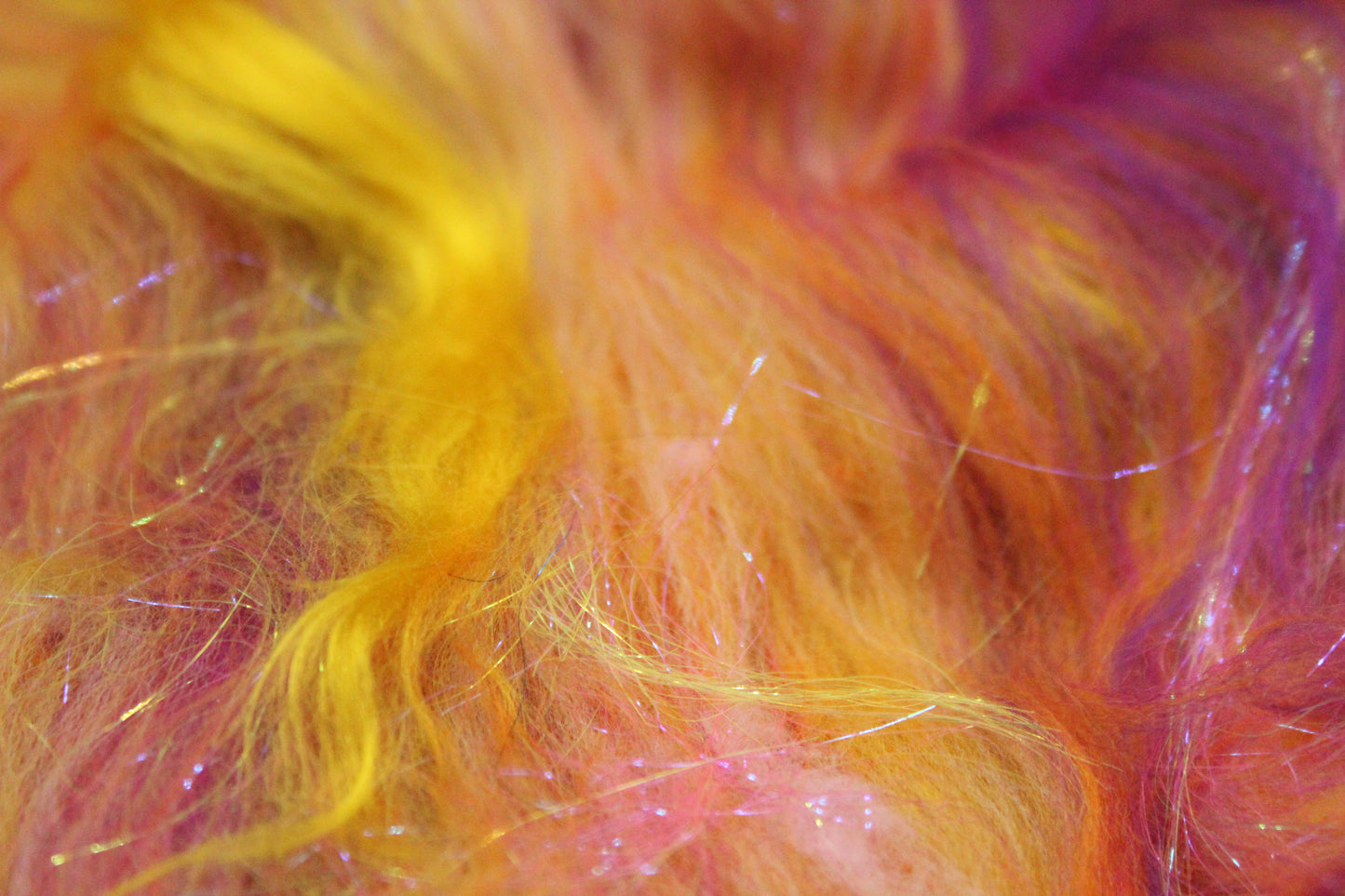 Supersoft Merino Art Batt - Orange Purple Pink - 32 grams 1.1 oz - Wool for felting, spinning and weaving