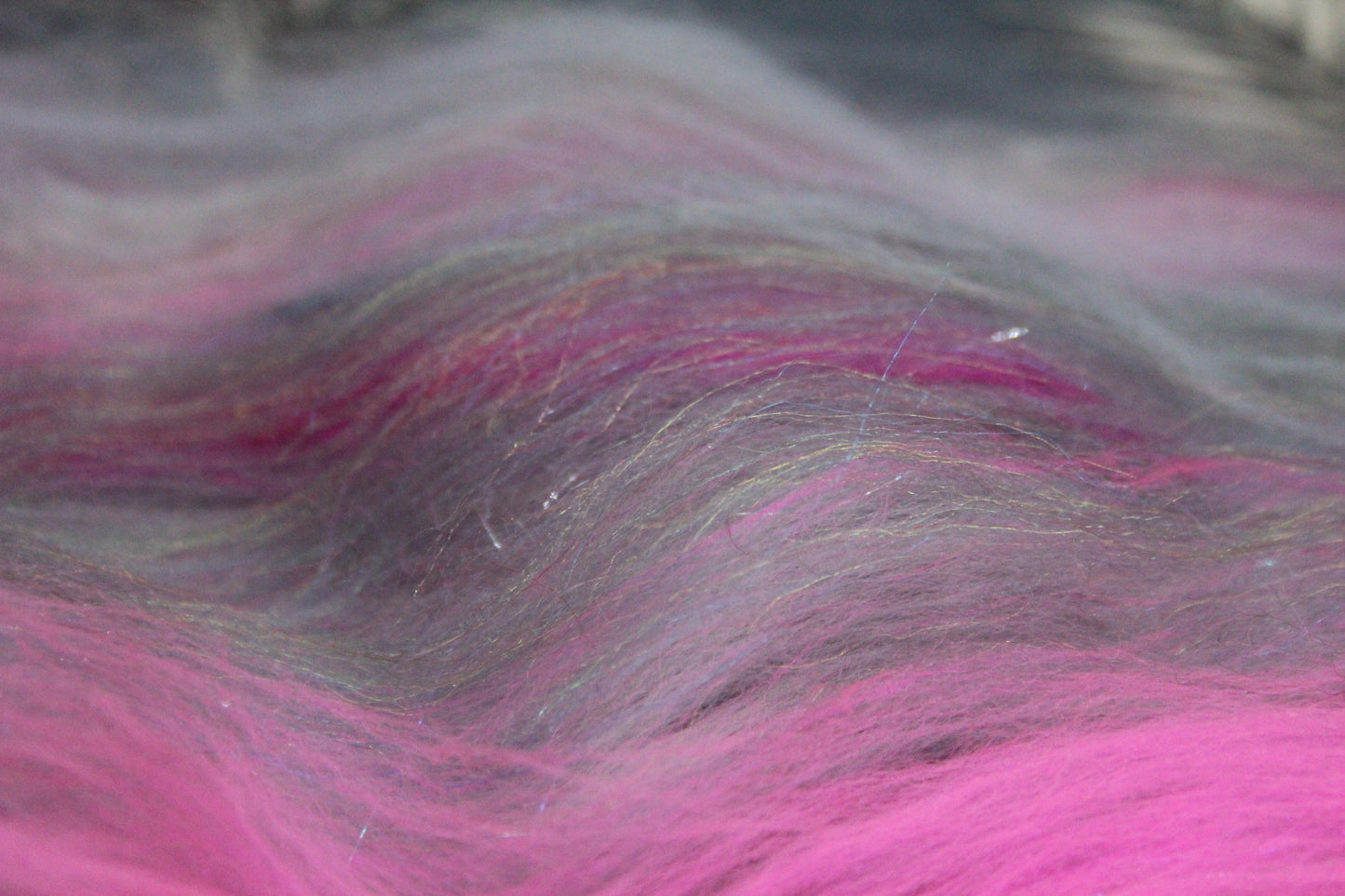 Merino Art Batt  - Grey Pink - 52 grams 1.8 oz - Wool for felting, spinning and weaving