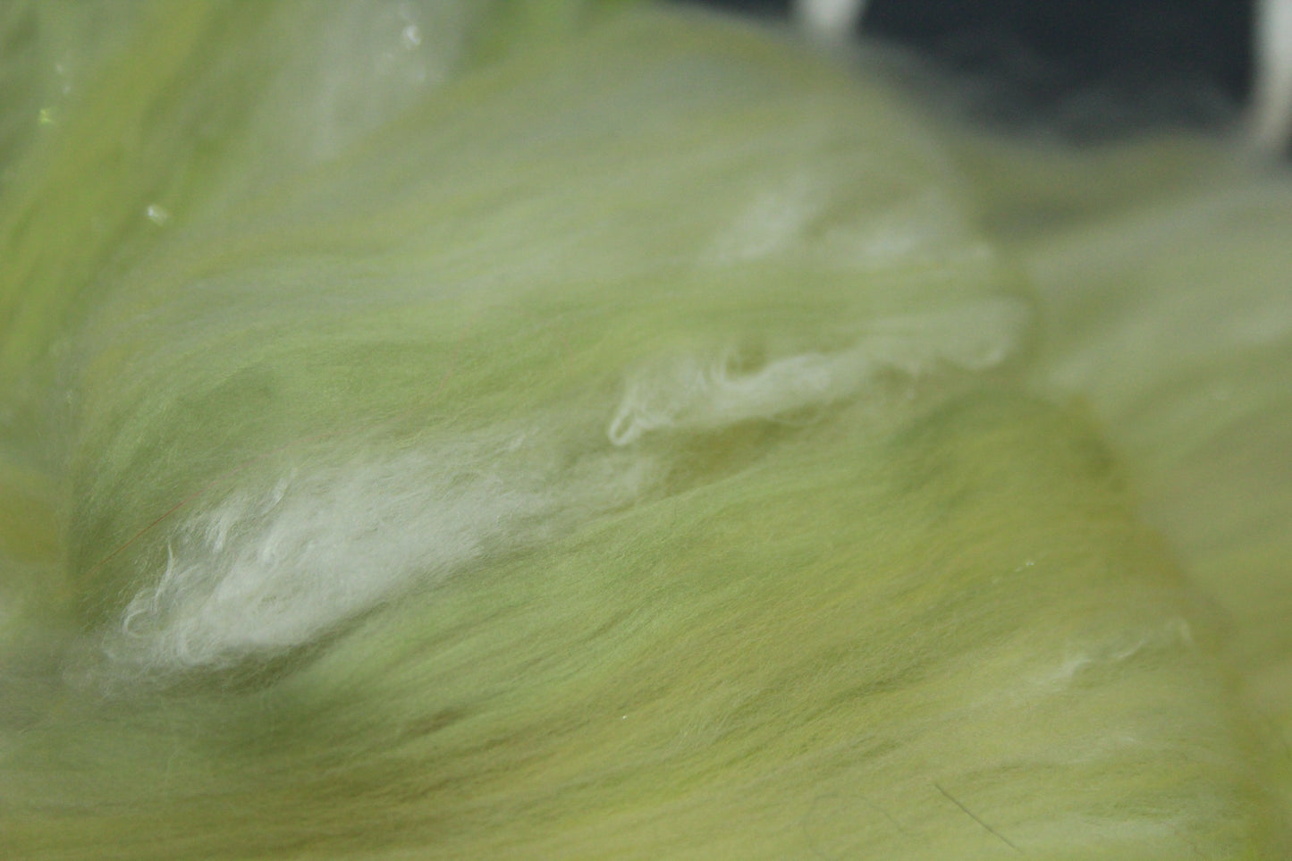 Merino Art Batt  - Green White Yellow  - 52 grams 1.8 oz - Wool for felting, spinning and weaving