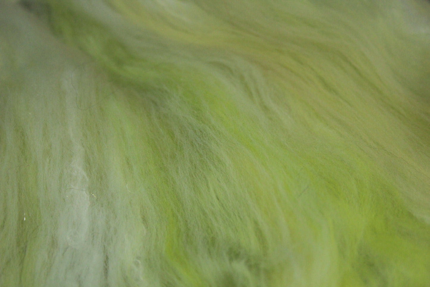 Merino Art Batt  - Green White Yellow  - 52 grams 1.8 oz - Wool for felting, spinning and weaving