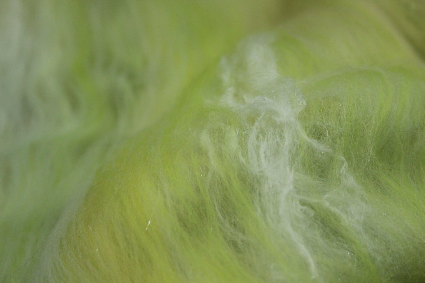 Merino Art Batt  - Green White Yellow  - 52 grams 1.8 oz - Wool for felting, spinning and weaving