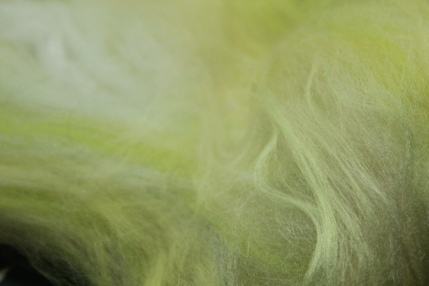 Merino Art Batt  - Green White Yellow  - 52 grams 1.8 oz - Wool for felting, spinning and weaving