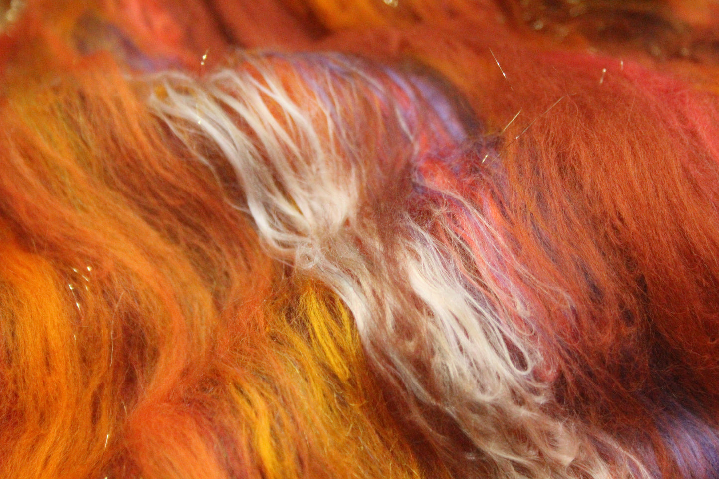 Merino Art Batt  - Orange Brown - 75 grams 2.6 oz - Wool for felting, spinning and weaving