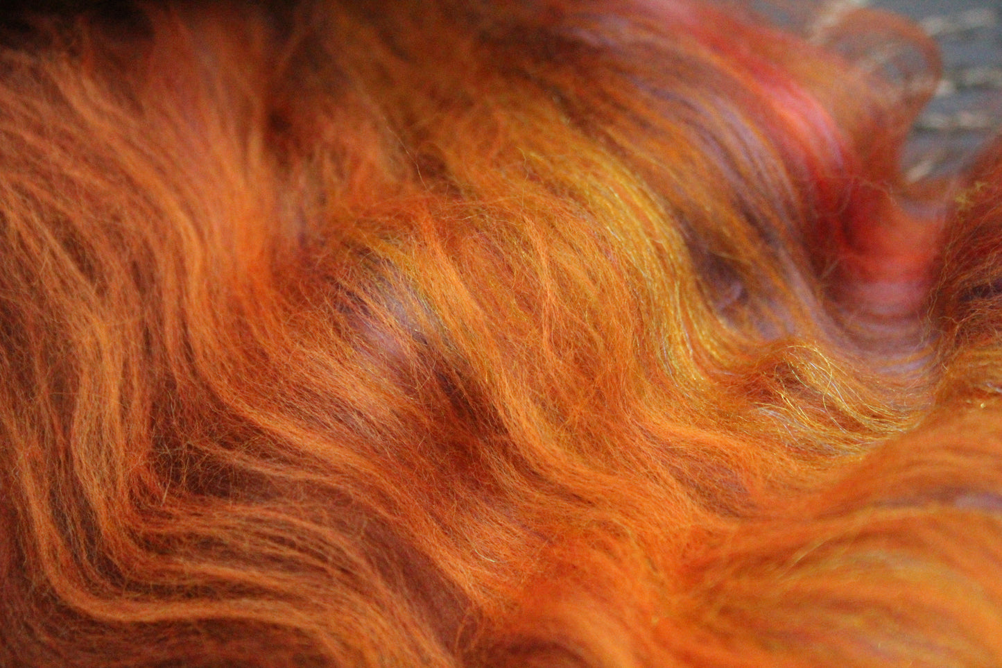 Merino Art Batt  - Orange Brown - 75 grams 2.6 oz - Wool for felting, spinning and weaving