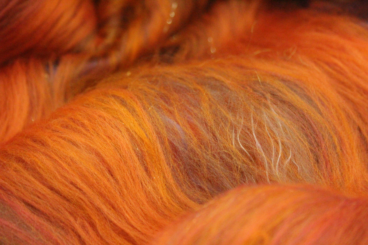 Merino Art Batt  - Orange Brown - 75 grams 2.6 oz - Wool for felting, spinning and weaving