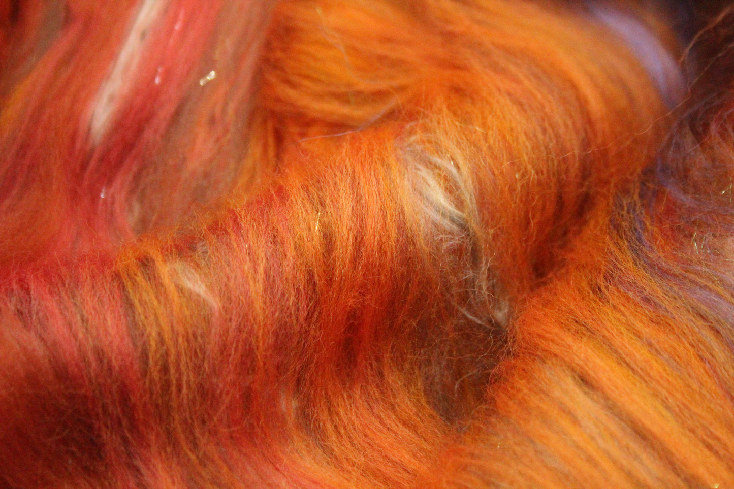 Merino Art Batt  - Orange Brown - 75 grams 2.6 oz - Wool for felting, spinning and weaving