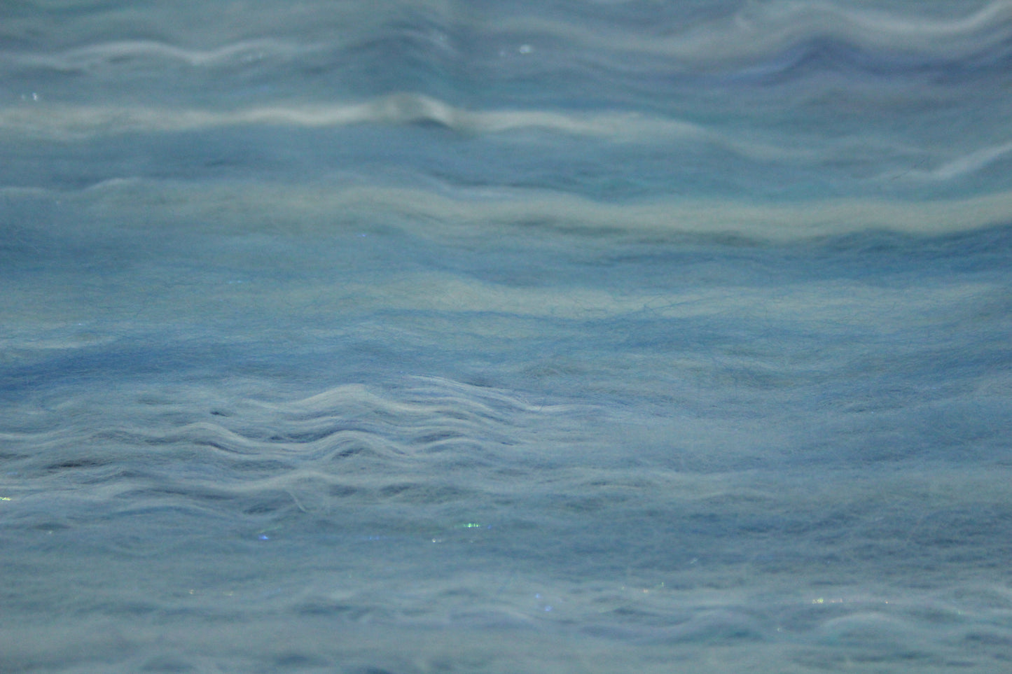 Merino Art Batt  - White Blue Purple Aqua - 65 grams 2.2 oz - Wool for felting, spinning and weaving