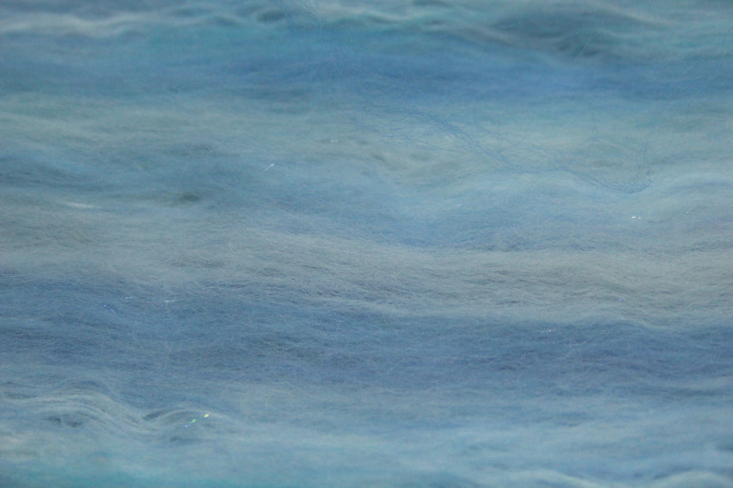 Merino Art Batt  - White Blue Purple Aqua - 65 grams 2.2 oz - Wool for felting, spinning and weaving