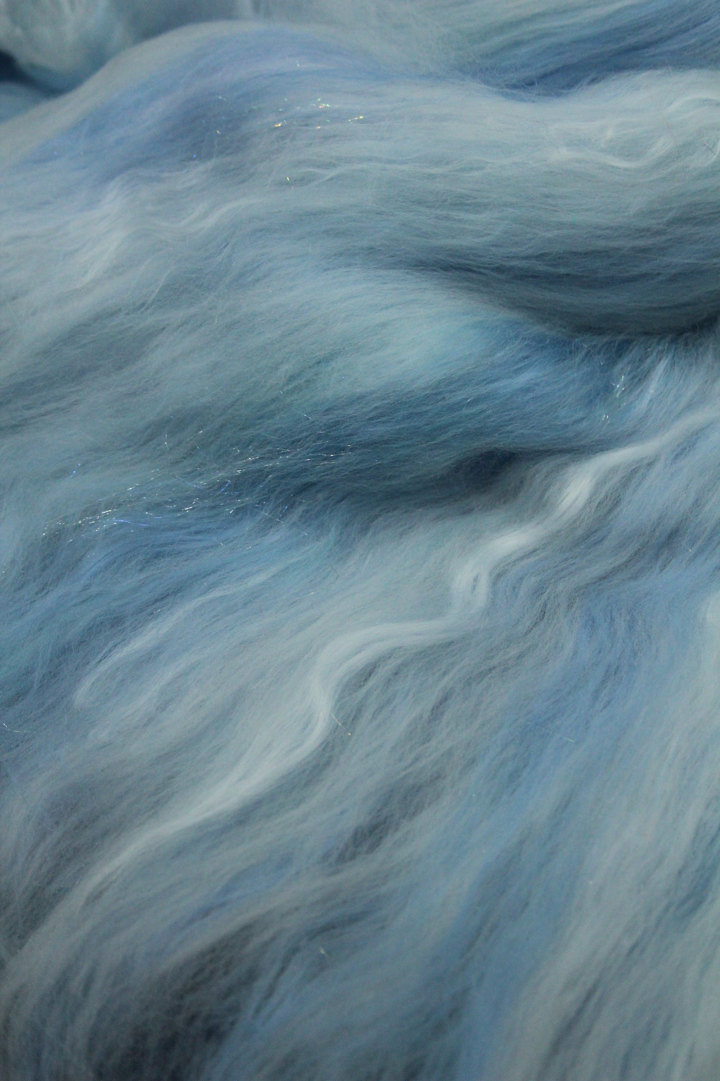 Merino Art Batt  - White Blue Purple Aqua - 65 grams 2.2 oz - Wool for felting, spinning and weaving