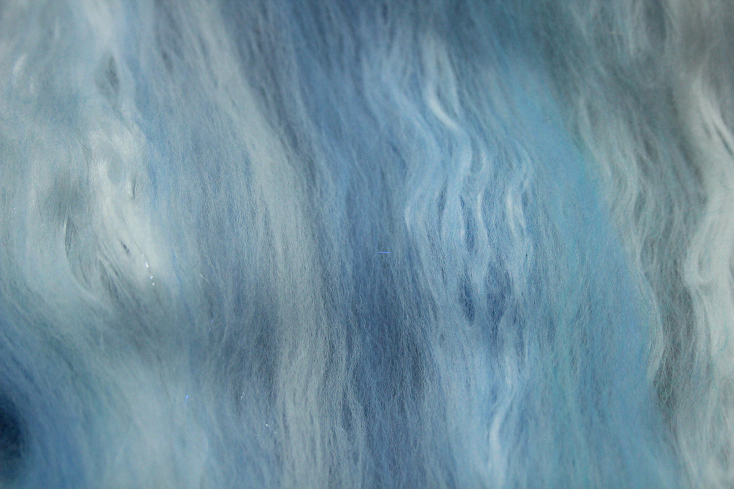 Merino Art Batt  - White Blue Purple Aqua - 65 grams 2.2 oz - Wool for felting, spinning and weaving