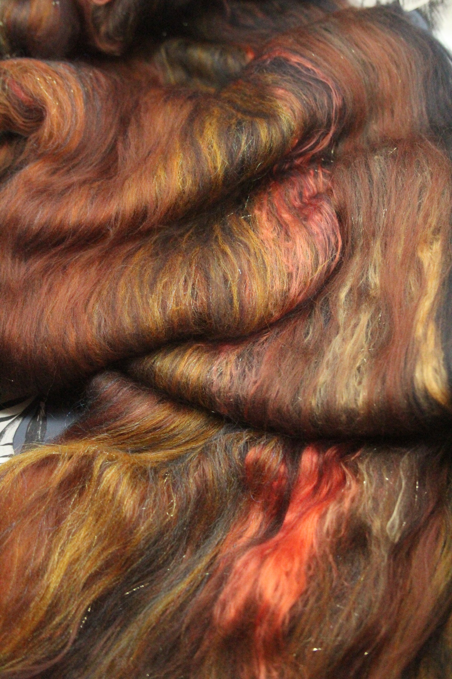 Merino Art Batt  - Black Brown  - 63 grams 2.2 oz - Wool for felting, spinning and weaving