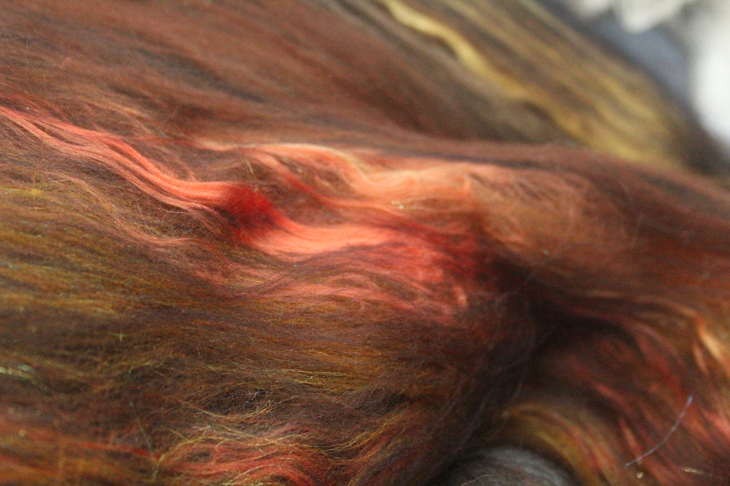 Merino Art Batt  - Black Brown  - 63 grams 2.2 oz - Wool for felting, spinning and weaving