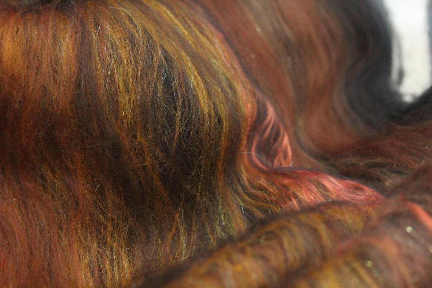 Merino Art Batt  - Black Brown  - 63 grams 2.2 oz - Wool for felting, spinning and weaving