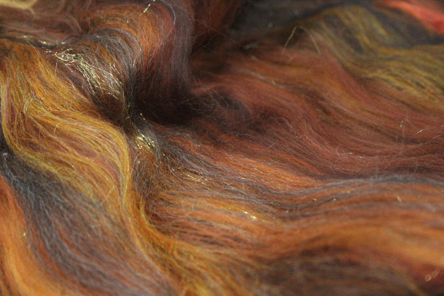 Merino Art Batt  - Black Brown  - 63 grams 2.2 oz - Wool for felting, spinning and weaving