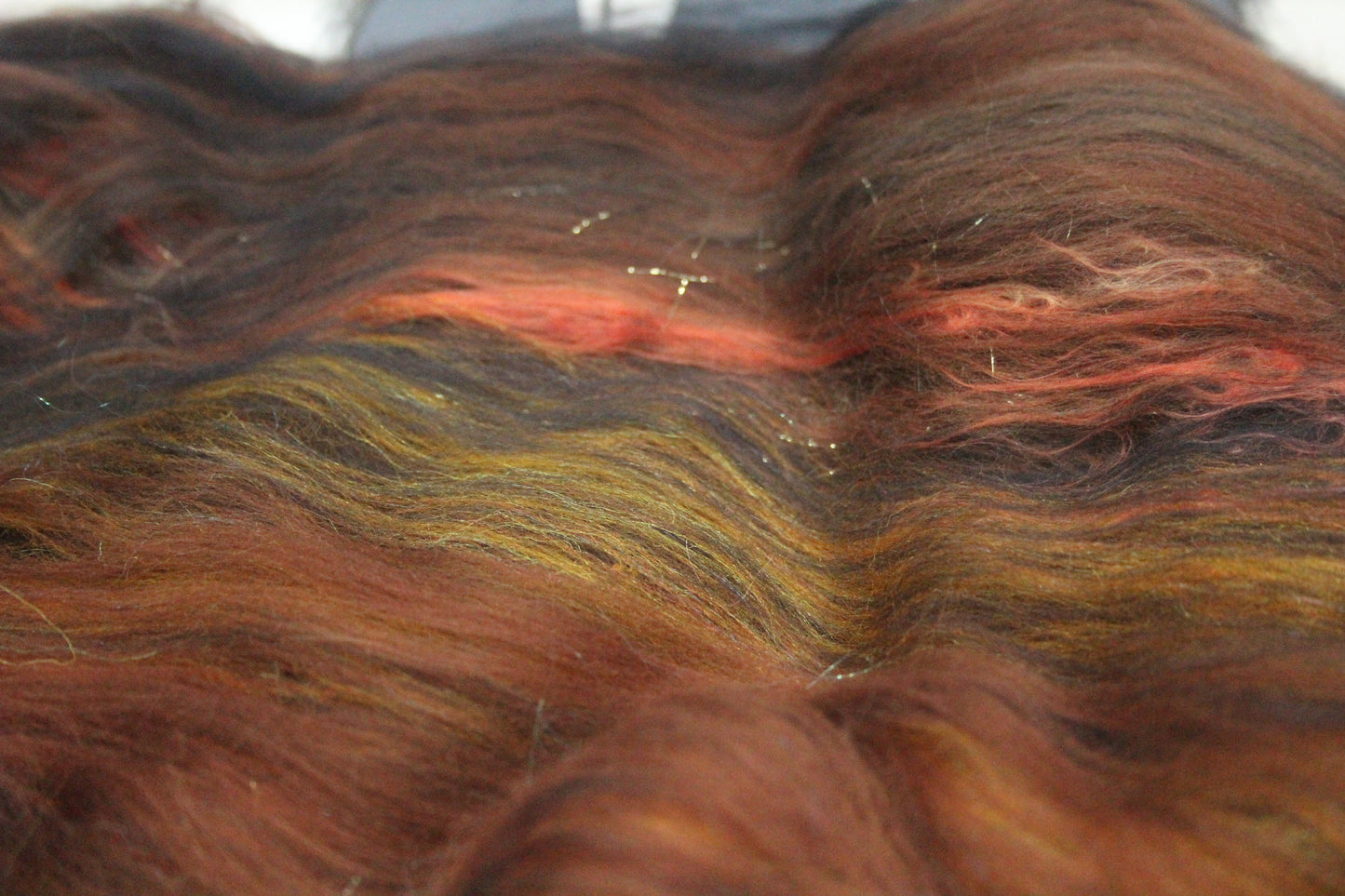 Merino Art Batt  - Black Brown  - 63 grams 2.2 oz - Wool for felting, spinning and weaving