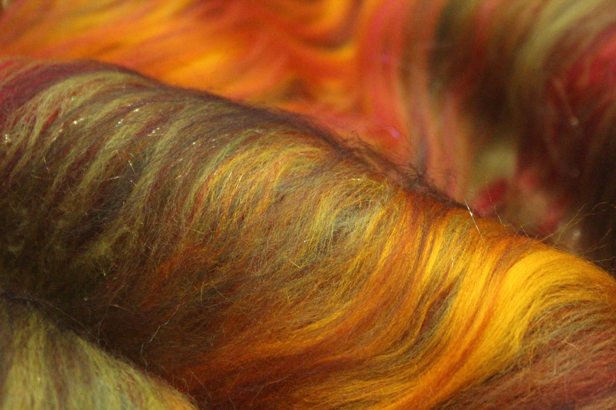 Merino Art Batt - Autumnal - 61 grams 2.1 oz - Wool for felting, spinning and weaving