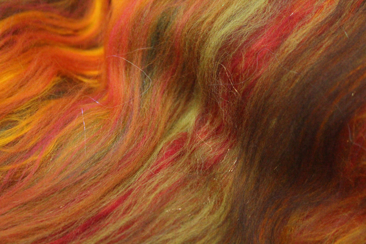 Merino Art Batt - Autumnal - 61 grams 2.1 oz - Wool for felting, spinning and weaving