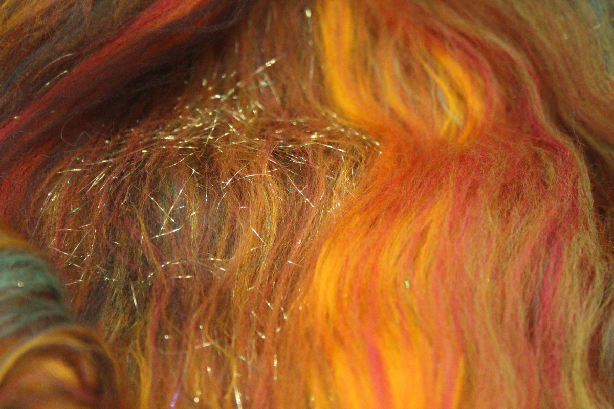 Merino Art Batt - Autumnal - 61 grams 2.1 oz - Wool for felting, spinning and weaving