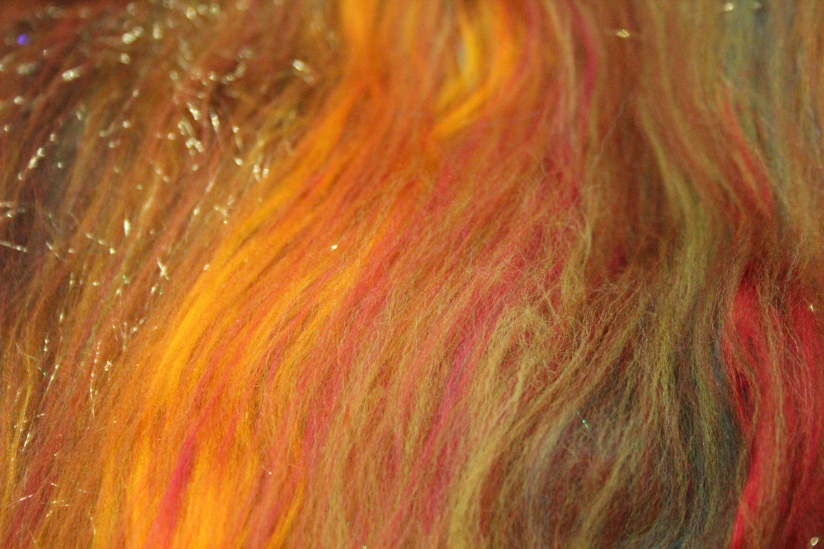 Merino Art Batt - Autumnal - 61 grams 2.1 oz - Wool for felting, spinning and weaving