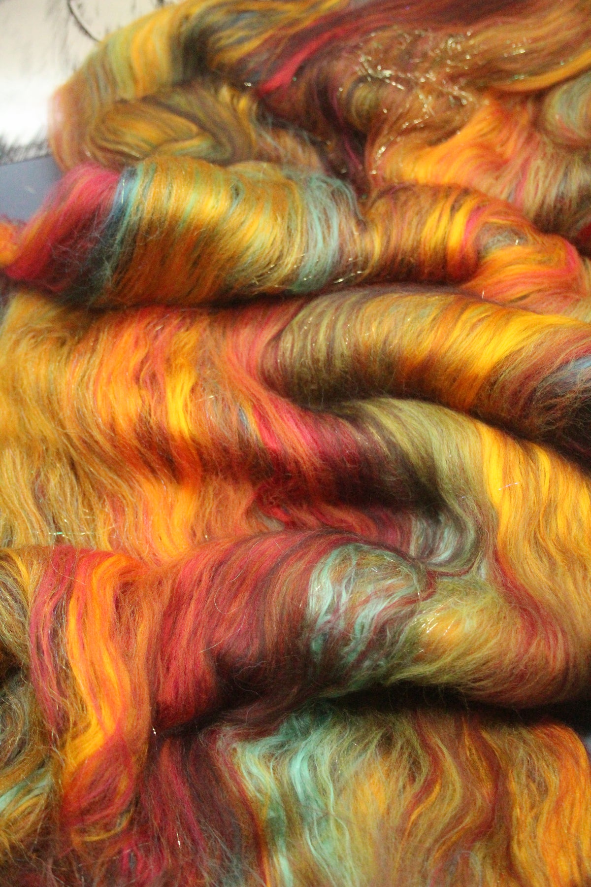 Merino Art Batt - Autumnal - 61 grams 2.1 oz - Wool for felting, spinning and weaving