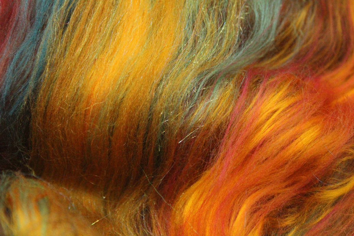 Merino Art Batt - Autumnal - 61 grams 2.1 oz - Wool for felting, spinning and weaving