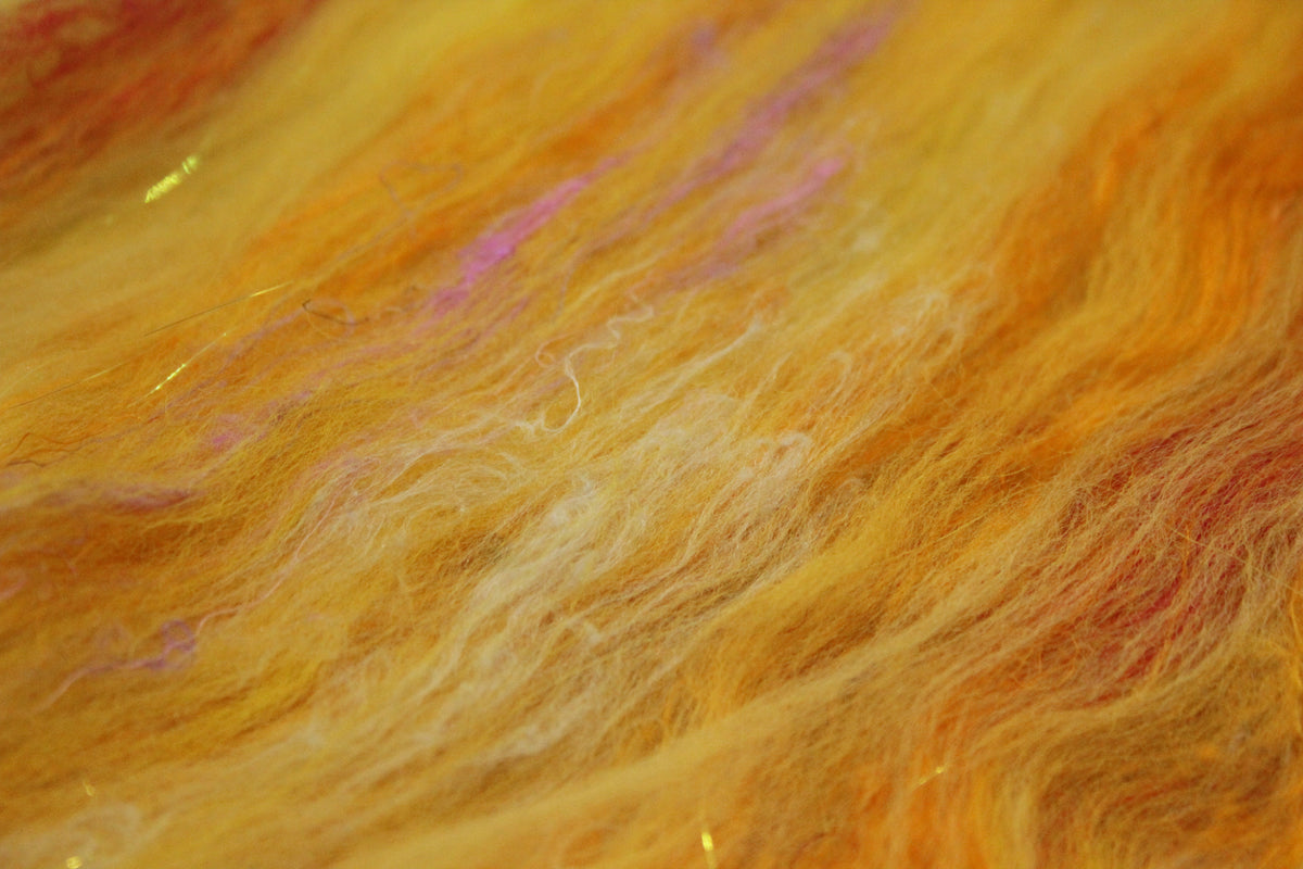 Merino Art Batt - Yellow - 35 grams 1.2 oz - Wool for felting, spinning and weaving
