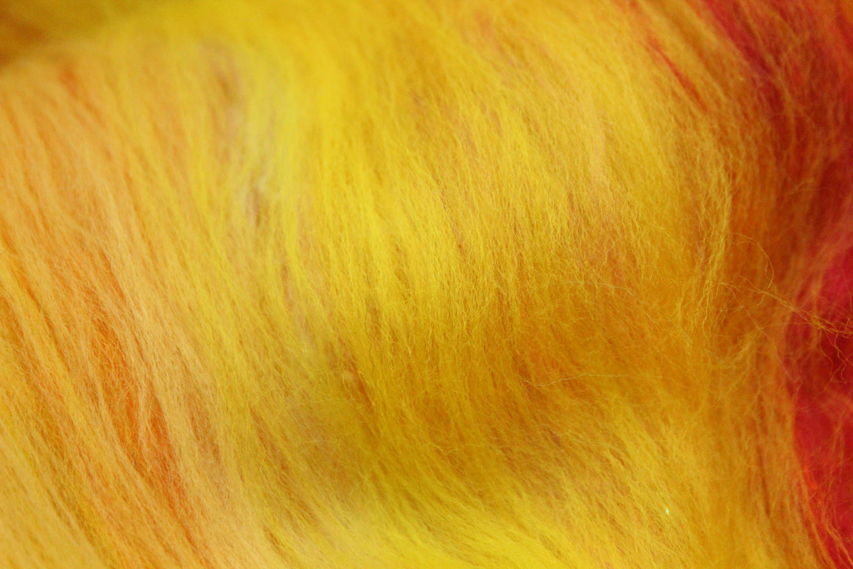 Merino Art Batt - Yellow - 35 grams 1.2 oz - Wool for felting, spinning and weaving