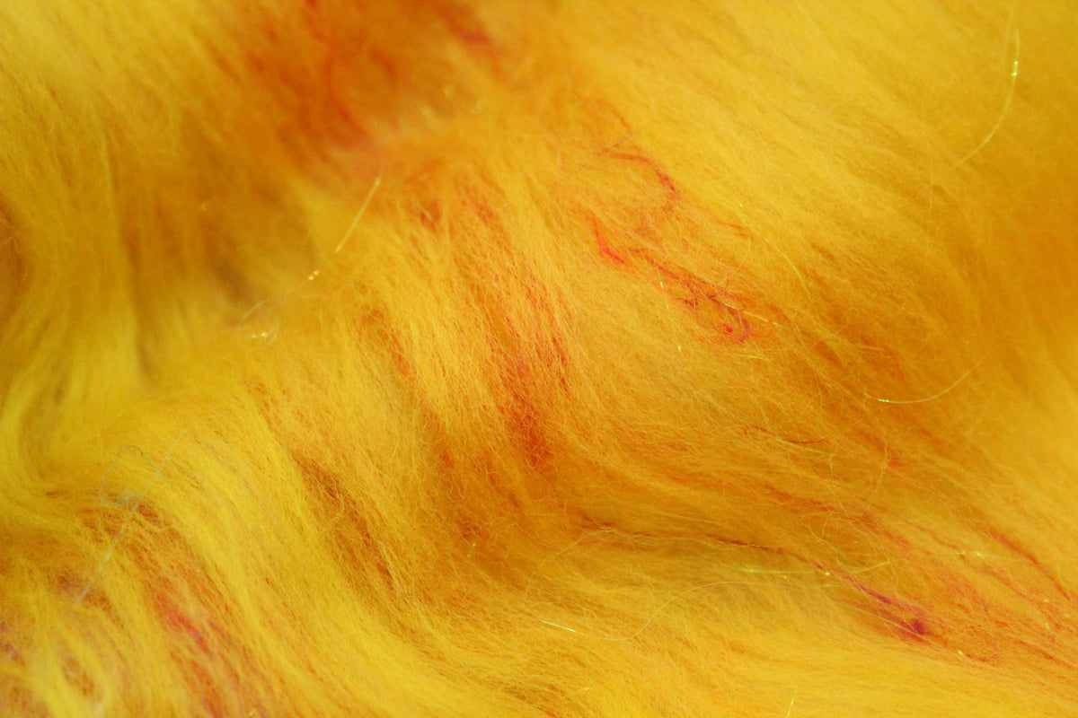 Merino Art Batt - Yellow - 35 grams 1.2 oz - Wool for felting, spinning and weaving