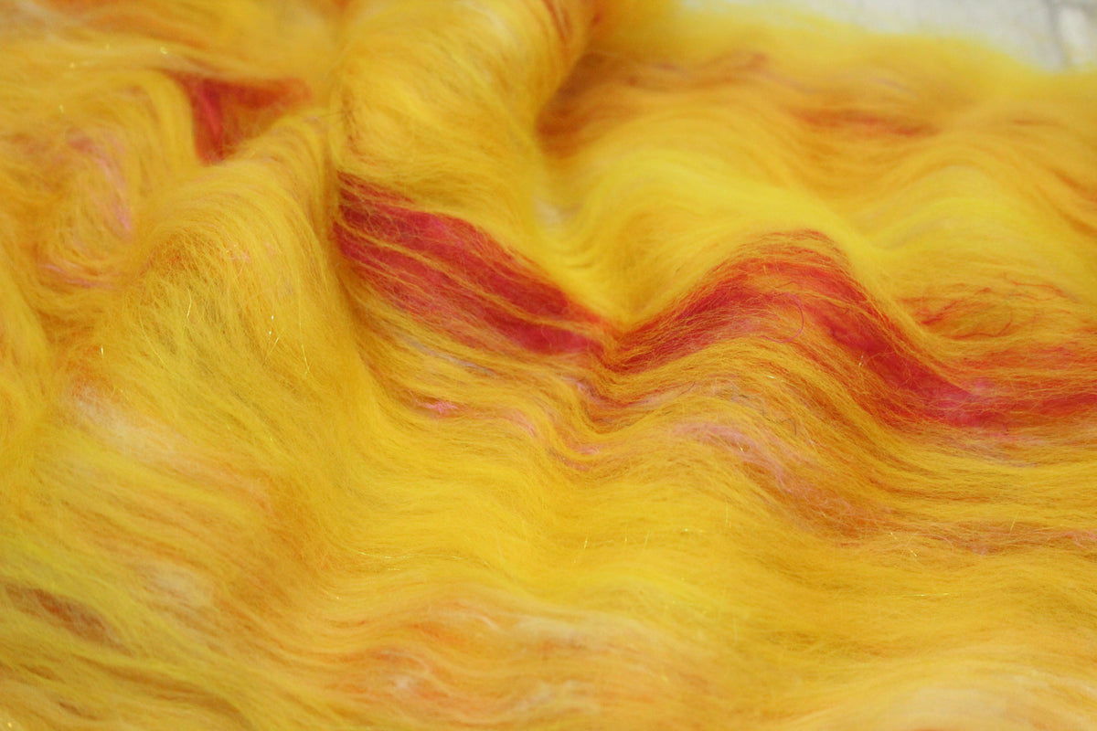 Merino Art Batt - Yellow - 35 grams 1.2 oz - Wool for felting, spinning and weaving
