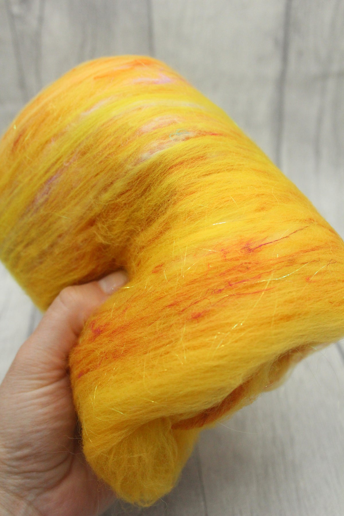 Merino Art Batt - Yellow - 35 grams 1.2 oz - Wool for felting, spinning and weaving