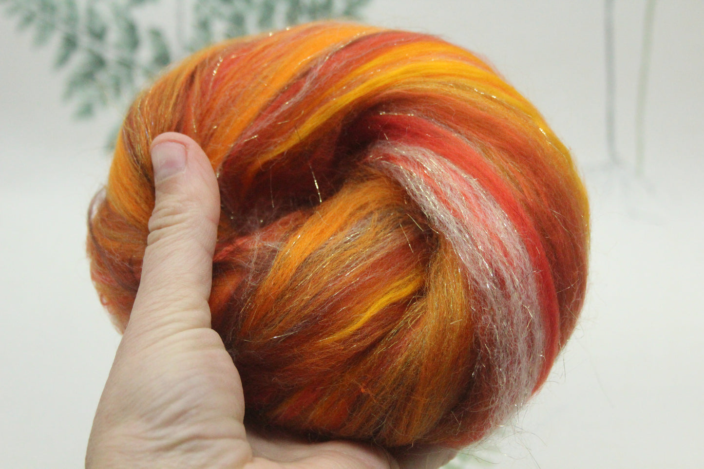 Merino Wool Blend - Orange Brown - 26 grams / 0.9 oz  - Fibre for felting, weaving or spinning