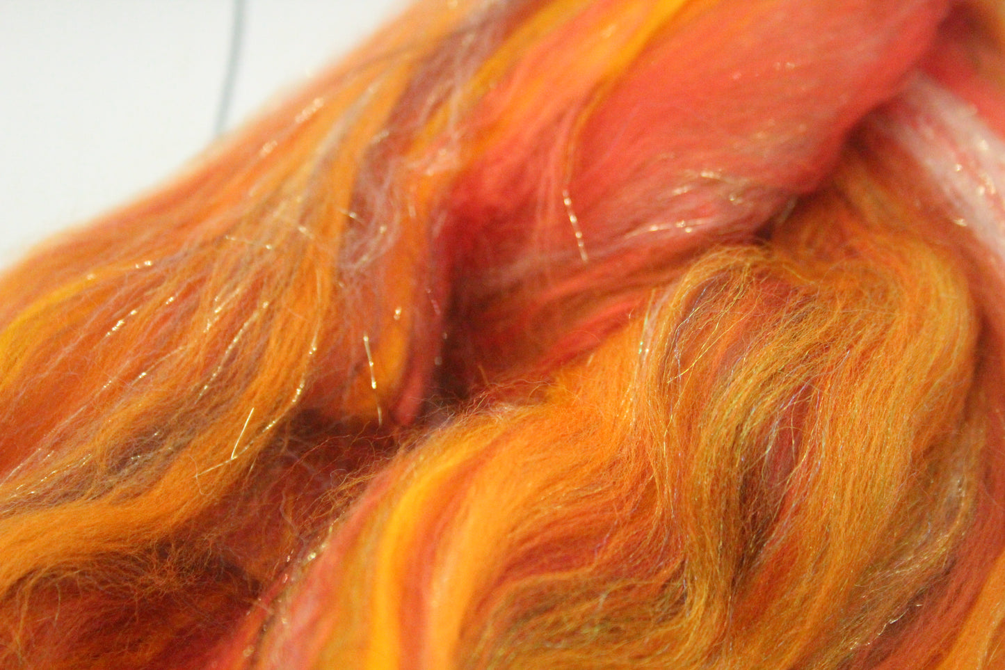 Merino Wool Blend - Orange Brown - 26 grams / 0.9 oz  - Fibre for felting, weaving or spinning