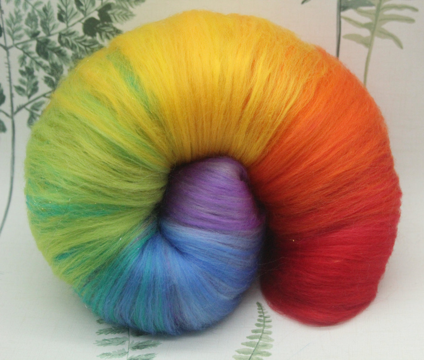 Merino Art Batt  - Rainbow - 106 grams 3.7 oz - Sideways Colour Change - Wool for felting, spinning and weaving