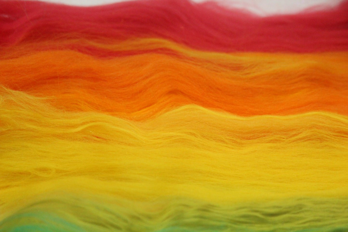 Merino Art Batt  - Rainbow - 106 grams 3.7 oz - Sideways Colour Change - Wool for felting, spinning and weaving