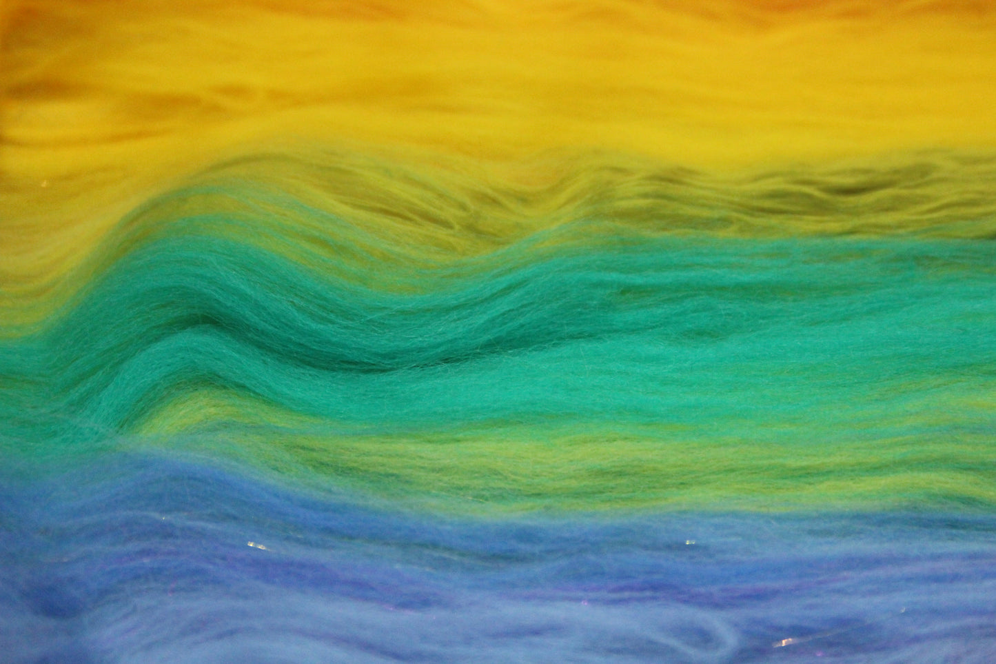 Merino Art Batt  - Rainbow - 106 grams 3.7 oz - Sideways Colour Change - Wool for felting, spinning and weaving