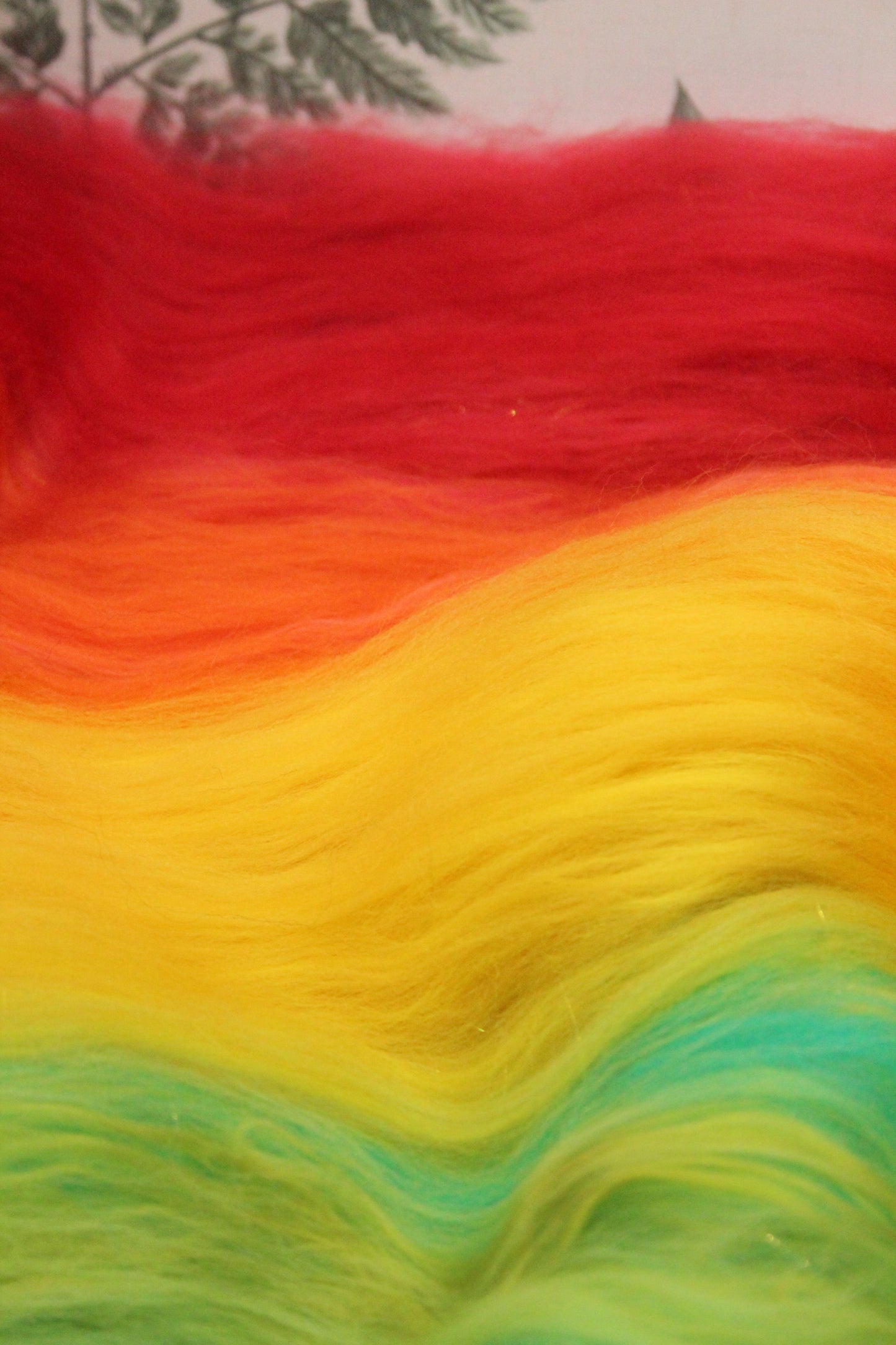 Merino Art Batt  - Rainbow - 106 grams 3.7 oz - Sideways Colour Change - Wool for felting, spinning and weaving