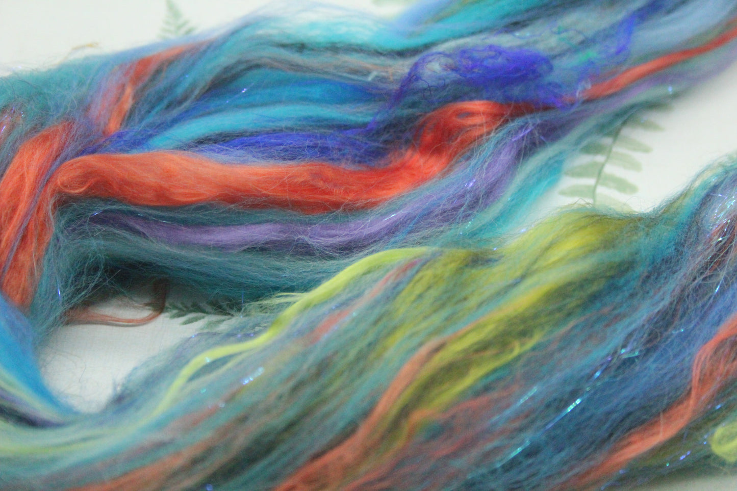 Merino Wool Blend - Blue - 13 grams / 0.4 oz  - Fibre for felting, weaving or spinning