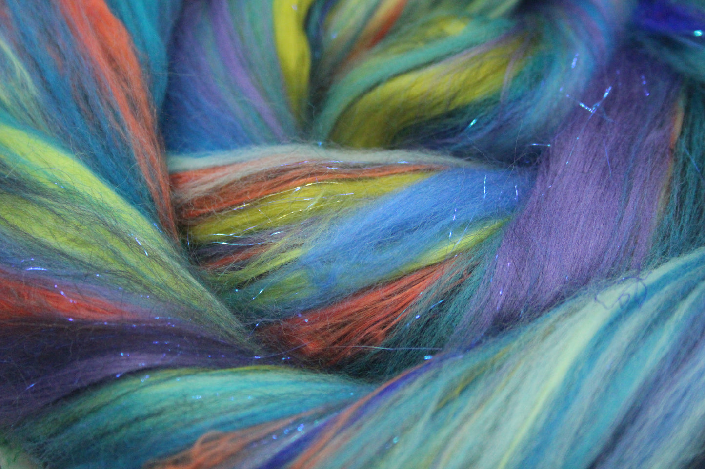 Merino Wool Blend - Blue - 33 grams / 1.1 oz  - Fibre for felting, weaving or spinning