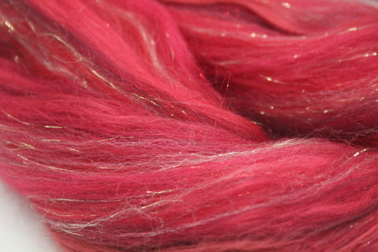 Merino Wool Blend - Red - 22 grams / 0.7 oz  - Fibre for felting, weaving or spinning