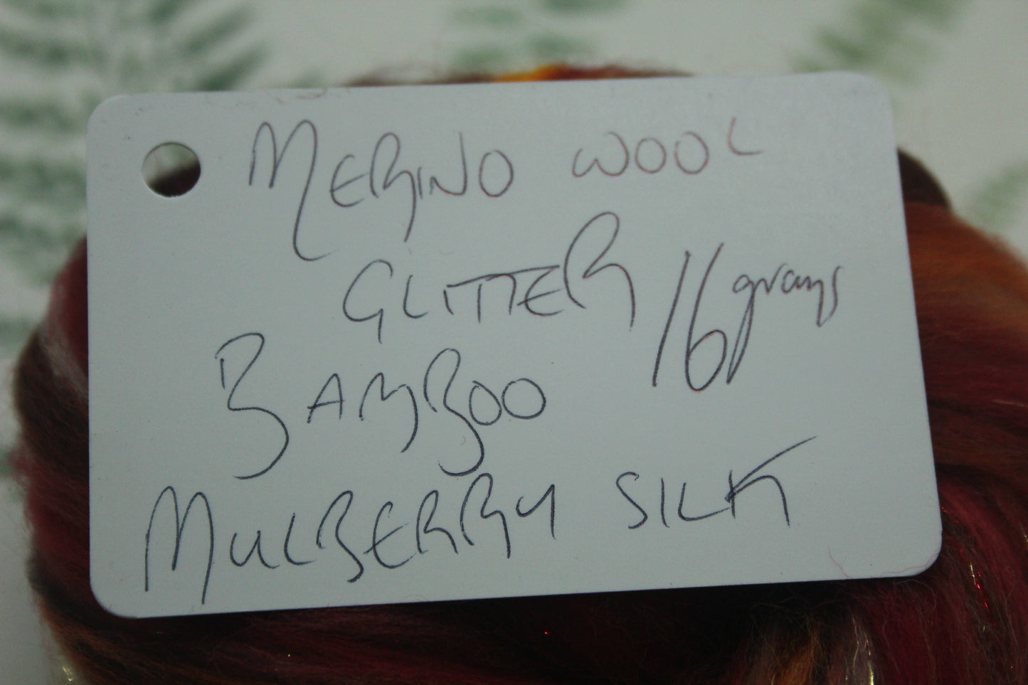 Merino Wool Blend - Orange Red Brown - 16 grams / 0.5 oz  - Fibre for felting, weaving or spinning