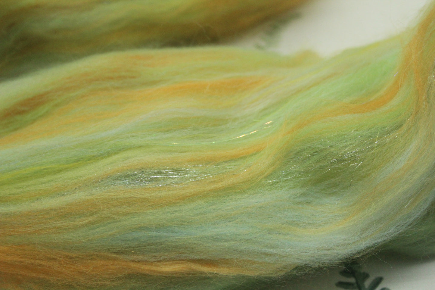 Merino Wool Blend - Yellow Green - 49 grams / 1.7 oz  - Fibre for felting, weaving or spinning