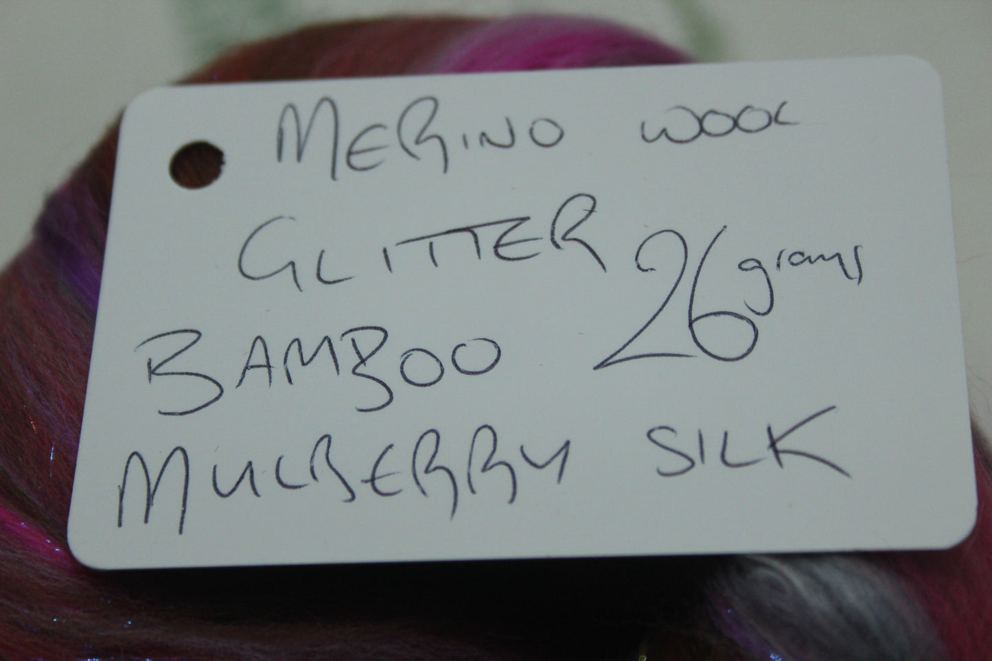 Merino Wool Blend - Pink Brown - 26 grams / 0.9 oz  - Fibre for felting, weaving or spinning