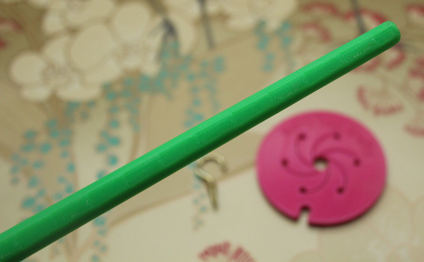 Top Whorl Spindle (Imperfect) for spinning - Flat Pack - Pink Green