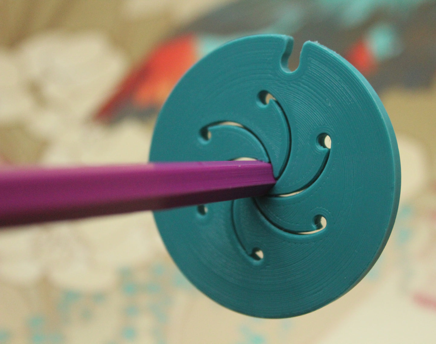 Top Whorl Spindle (Imperfect) for spinning - Flat Pack - Purple Turquoise