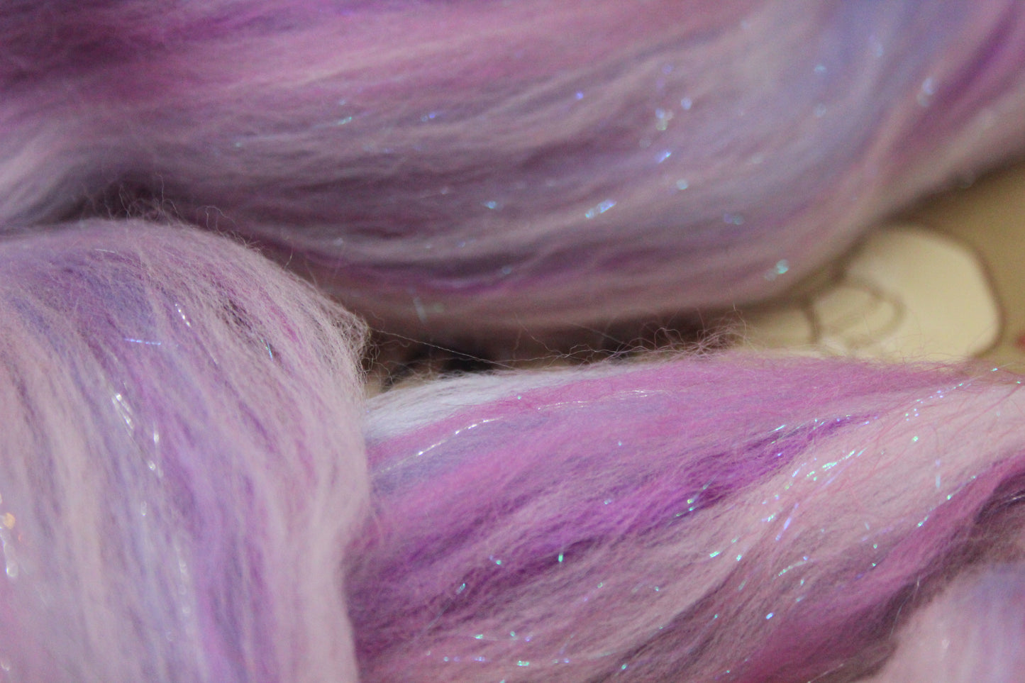 Merino Wool Blend - Pink Purple - 19 grams / 0.6 oz - Fibre for felting, weaving or spinning