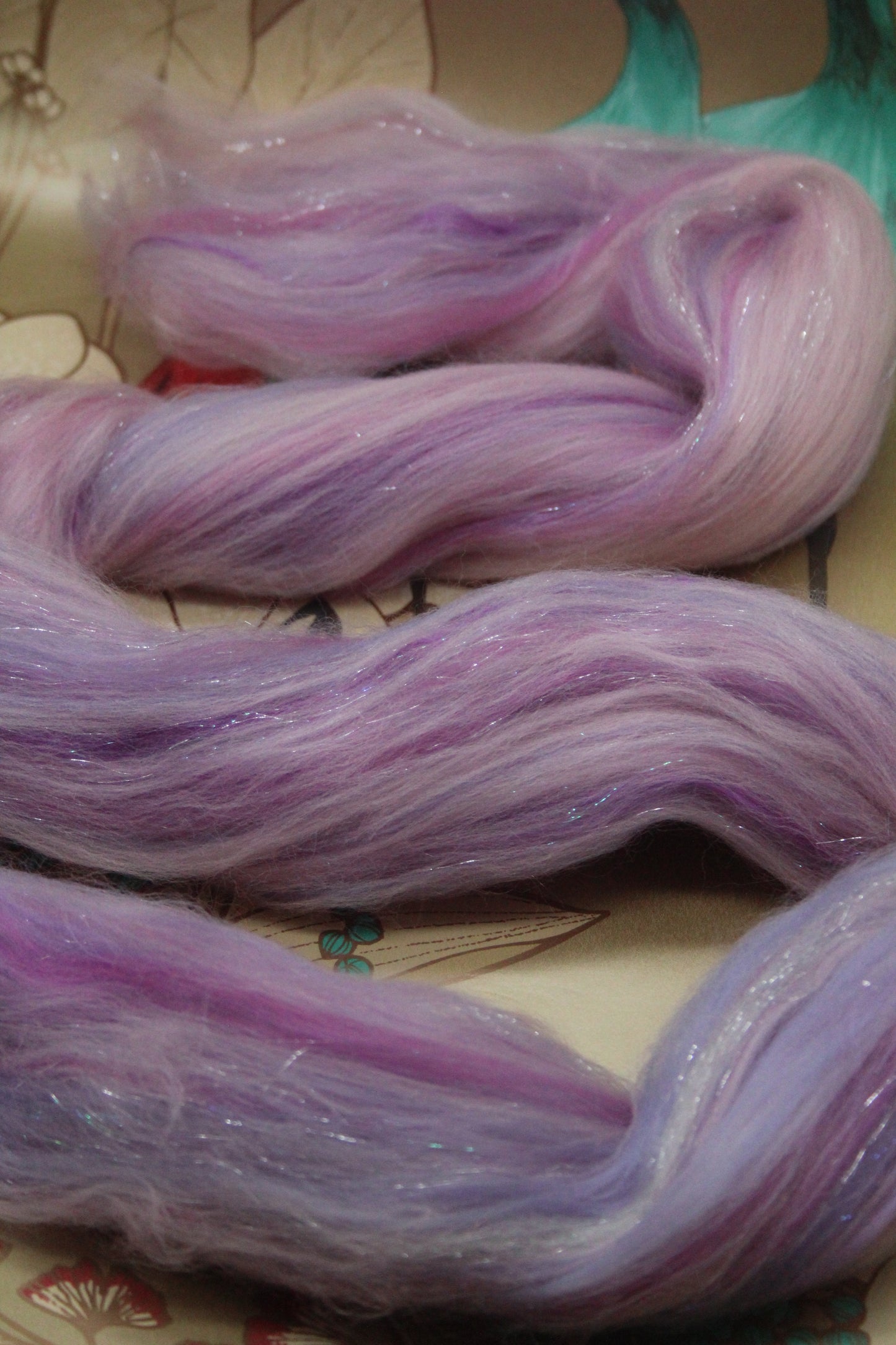 Merino Wool Blend - Pink Purple - 29 grams / 1.0 oz - Fibre for felting, weaving or spinning