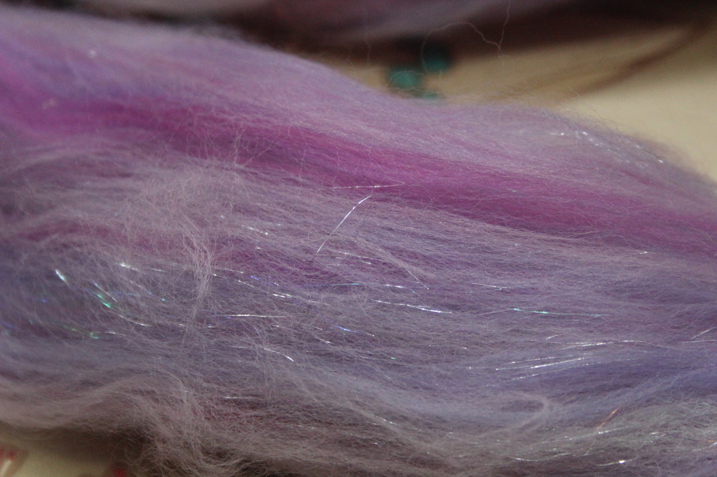 Merino Wool Blend - Pink Purple - 29 grams / 1.0 oz - Fibre for felting, weaving or spinning