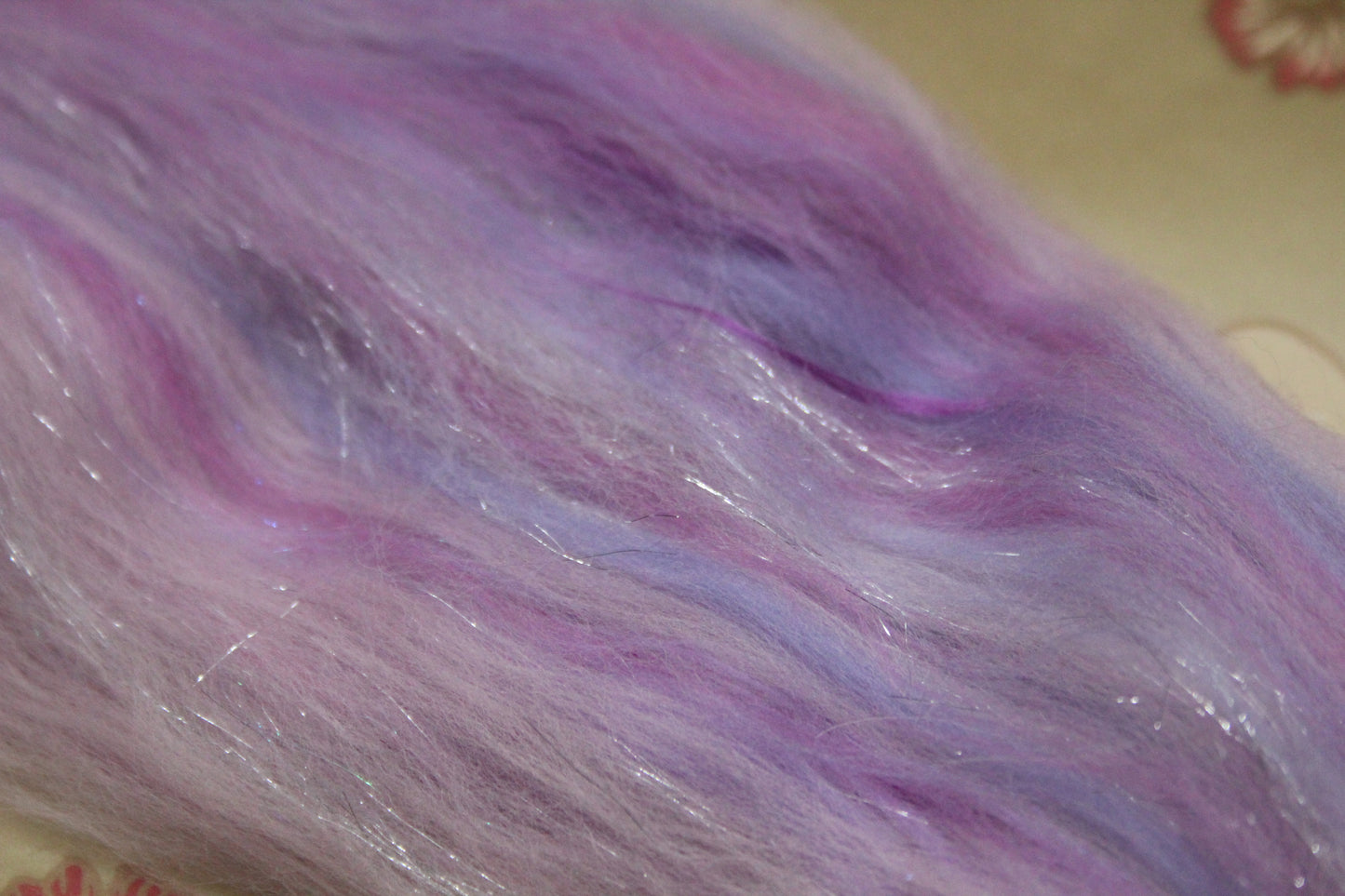 Merino Wool Blend - Pink Purple - 29 grams / 1.0 oz - Fibre for felting, weaving or spinning