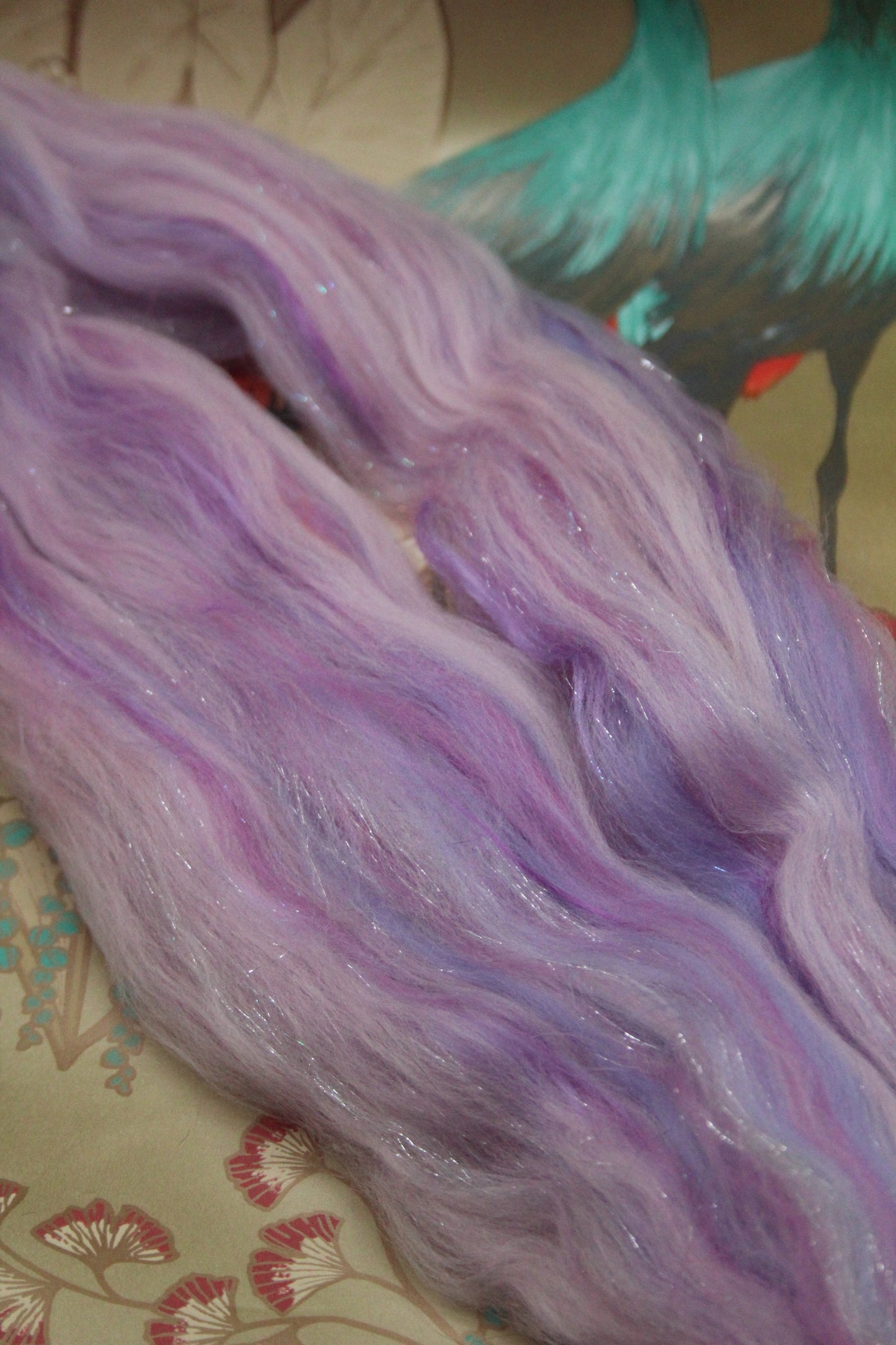 Merino Wool Blend - Pink Purple - 29 grams / 1.0 oz - Fibre for felting, weaving or spinning